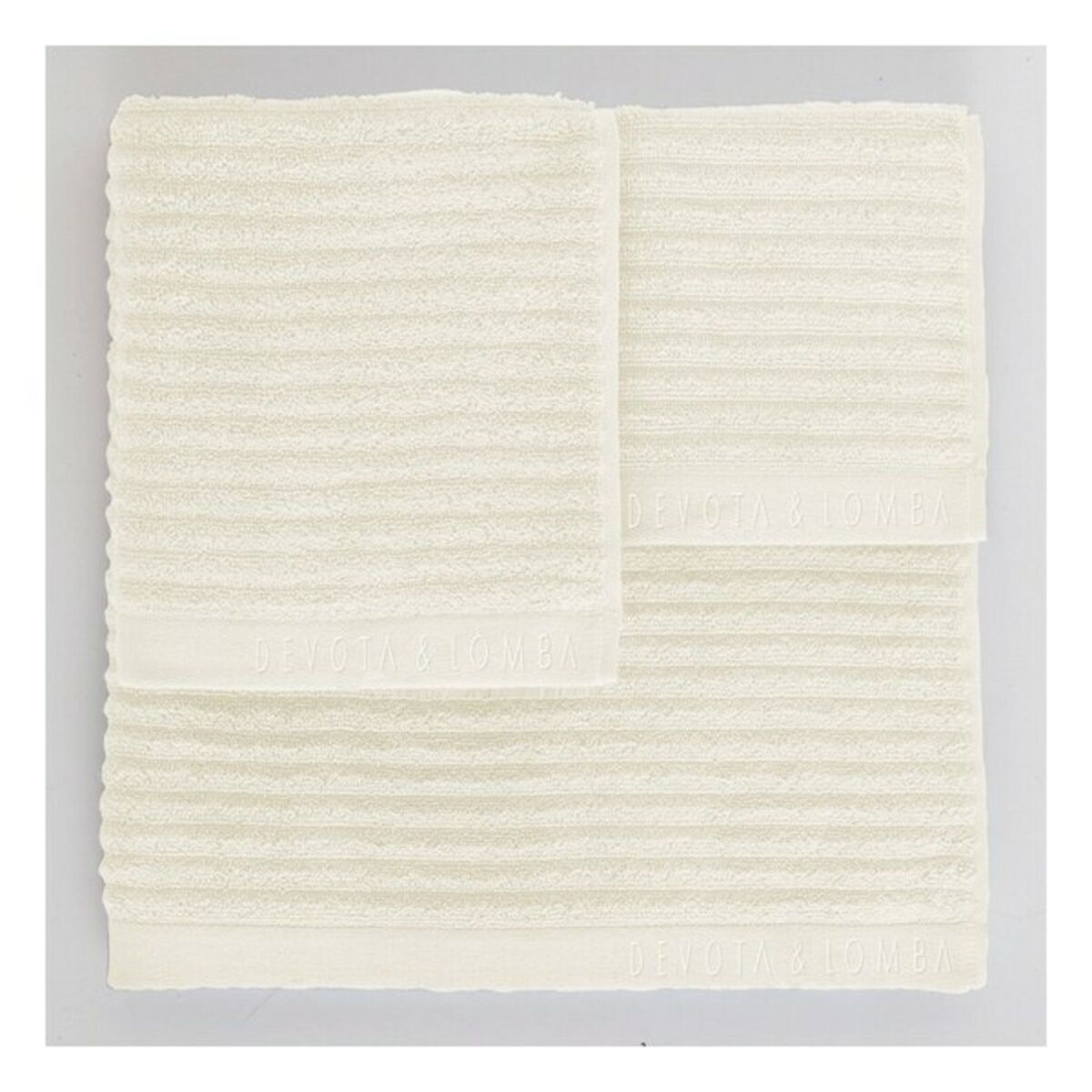 Towel set Devota & Lomba Rayas marfil Ivory 100% cotton