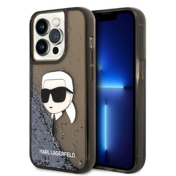Karl Lagerfeld KLHCP14LLNKHCK Apple iPhone 14 Pro black hardcase Glitter NFT Karl Head