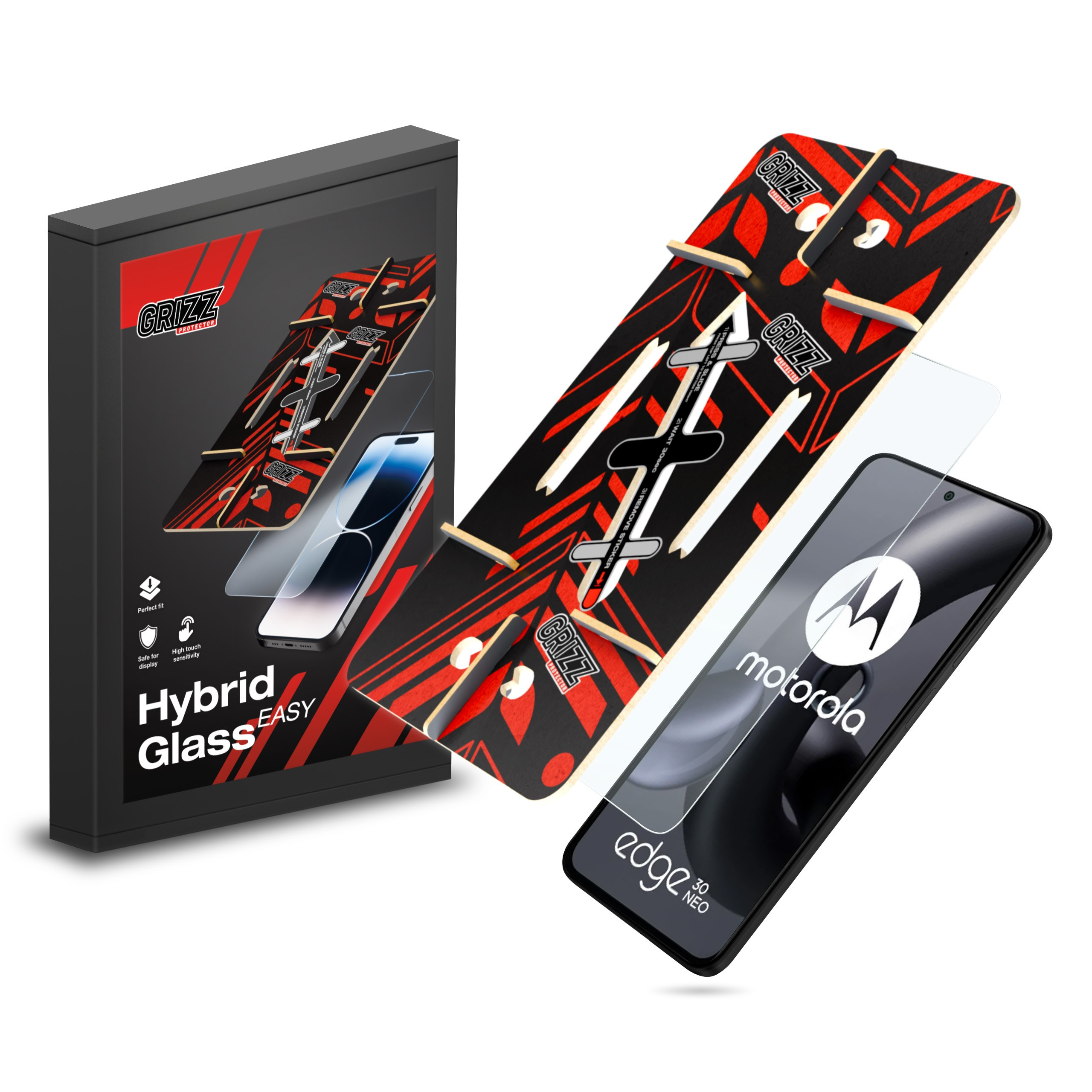 GrizzGlass HybridGlass Easy Motorola Edge 30 Neo