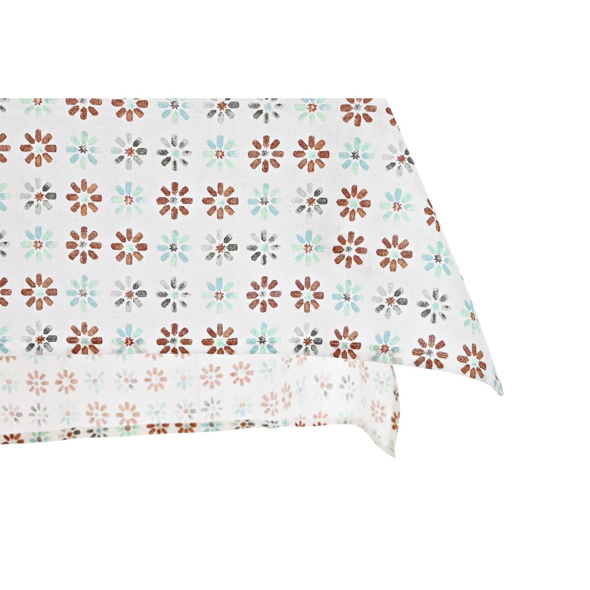 Tablecloth and napkins DKD Home Decor 2 Units 150 x 150 x 0,5 cm Grey Sky blue