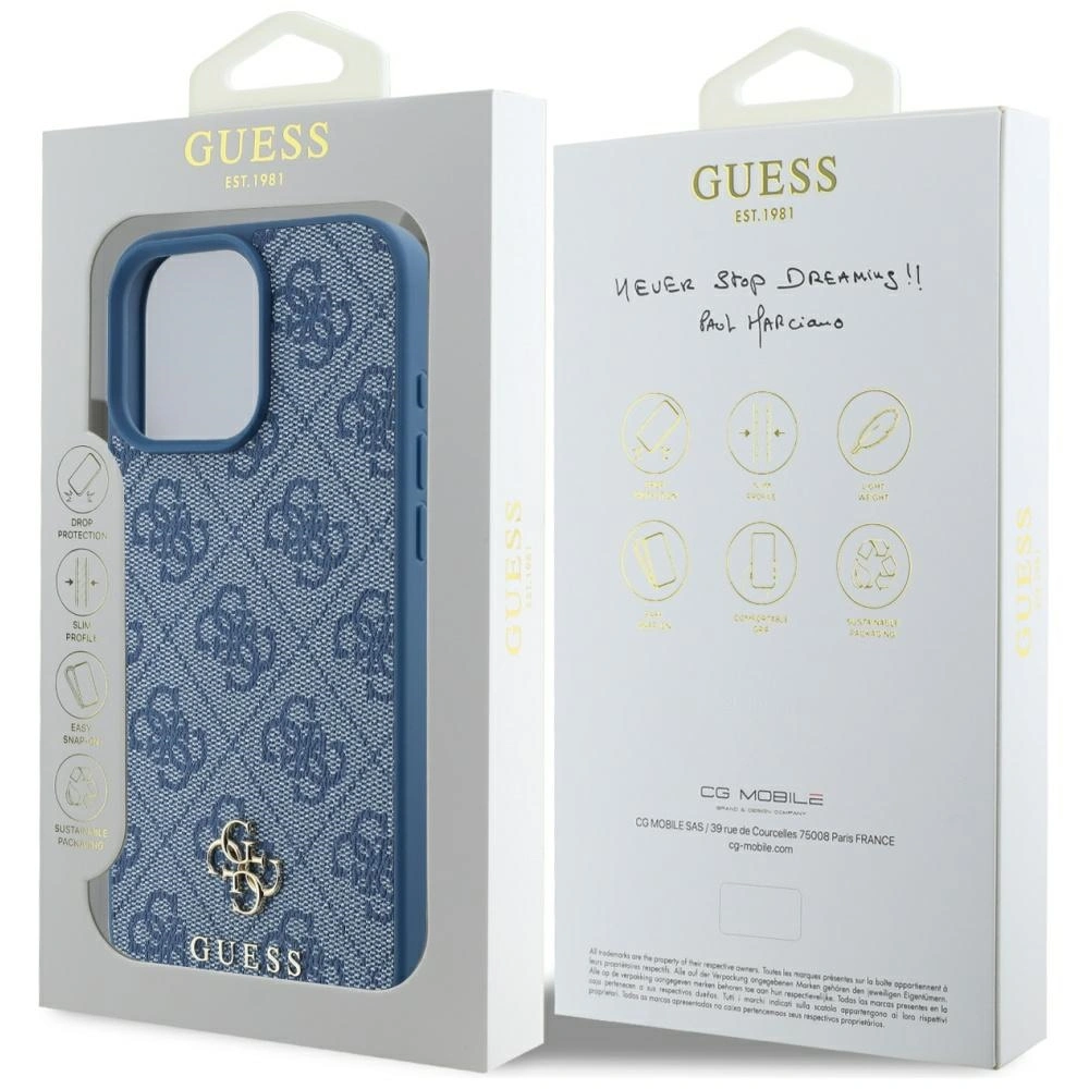 Guess HC PU 4G Small 4G and Classic Apple iPhone 16 Pro MagSafe blue