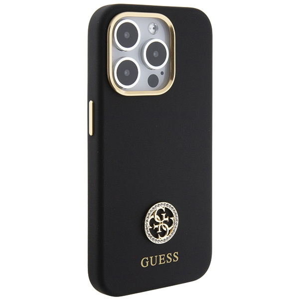 Guess GUHCP15XM4DGPK Apple iPhone 15 Pro Max hardcase Silicone Logo Strass 4G black