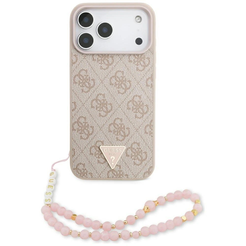 Etui Guess 4G Strap Triangle Logo MagSafe do Apple iPhone 17 Pro Max różowy