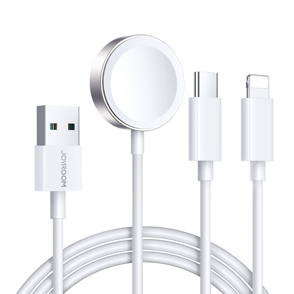 Joyroom S-IW008 3in1 cable USB-A / magnetic charger, USB-C, Lightning 1.2m white