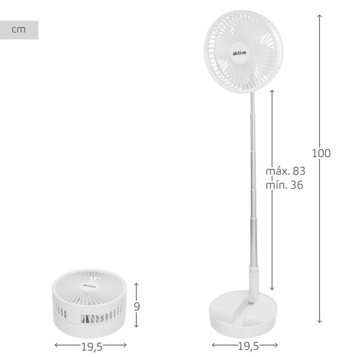 Folding Portable Ventilator Aktive Rechargeable (4 Units)