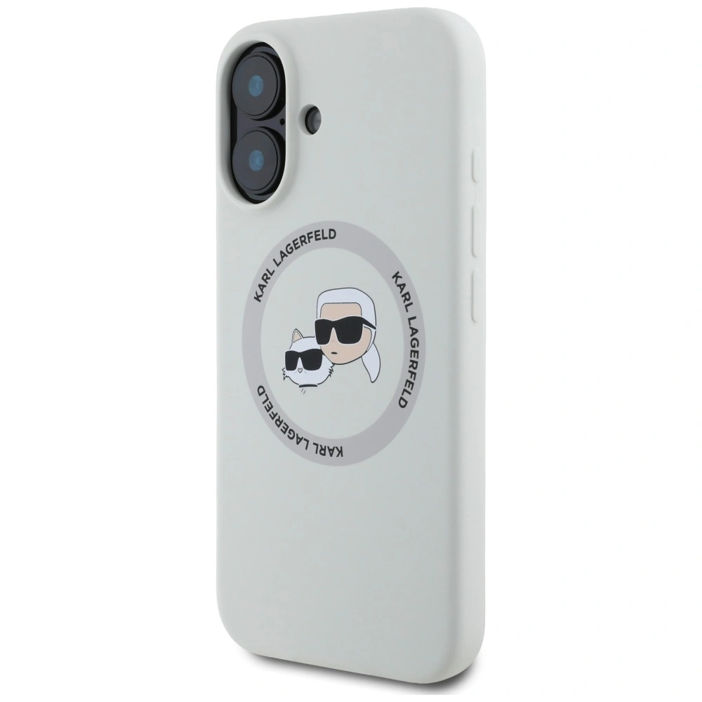 Karl Lagerfeld Silicone Double Heads And Circle MagSafe Apple iPhone 16 beige