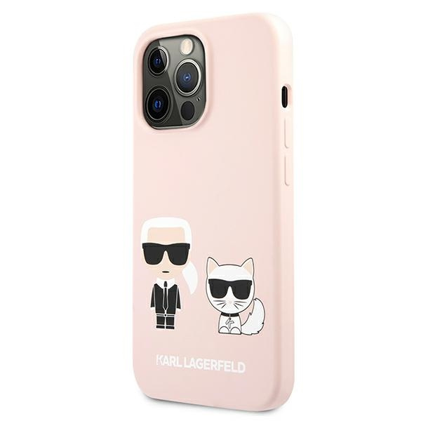 Karl Lagerfeld KLHCP13LSSKCI Apple iPhone 13 Pro hardcase light pink Silicone Karl & Choupette