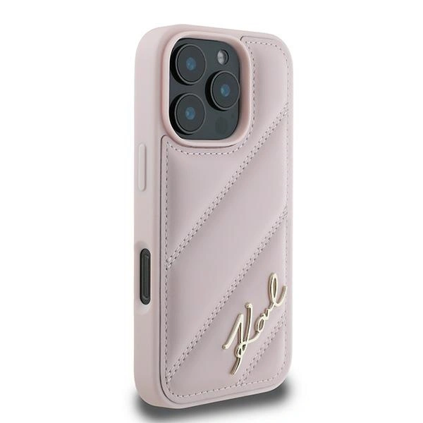 Karl Lagerfeld KLHCP16XPQDSMGP Apple iPhone 16 Pro Max hardcase Quilted Signature pink