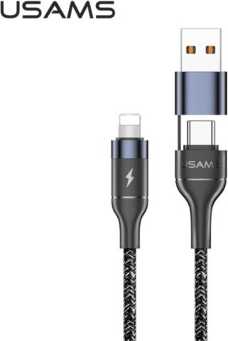 USAMS Nylon Cable U31 USB-C/USB - Lightning 30W PD Fast Charge black SJ404USB01 (US-SJ404)