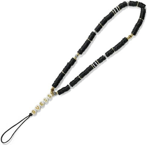 Guess GUSTPEARK Phone Strap black Heishi Beads