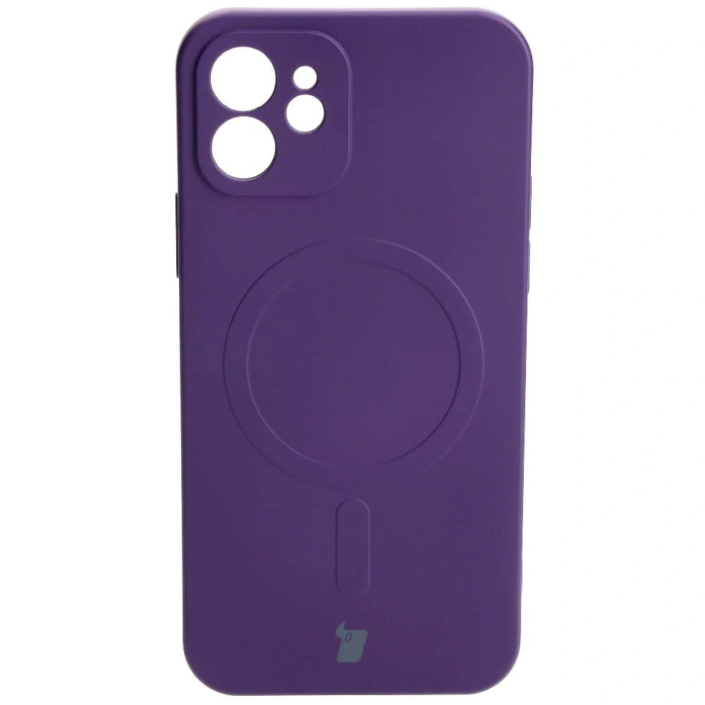 Bizon Case Silicone Magnetic Apple iPhone 12 plum
