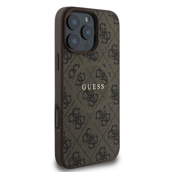 Case Guess GUHMP16XG4GFRW Apple iPhone 16 Pro Max hardcase 4G Ring Classic Logo MagSafe brown