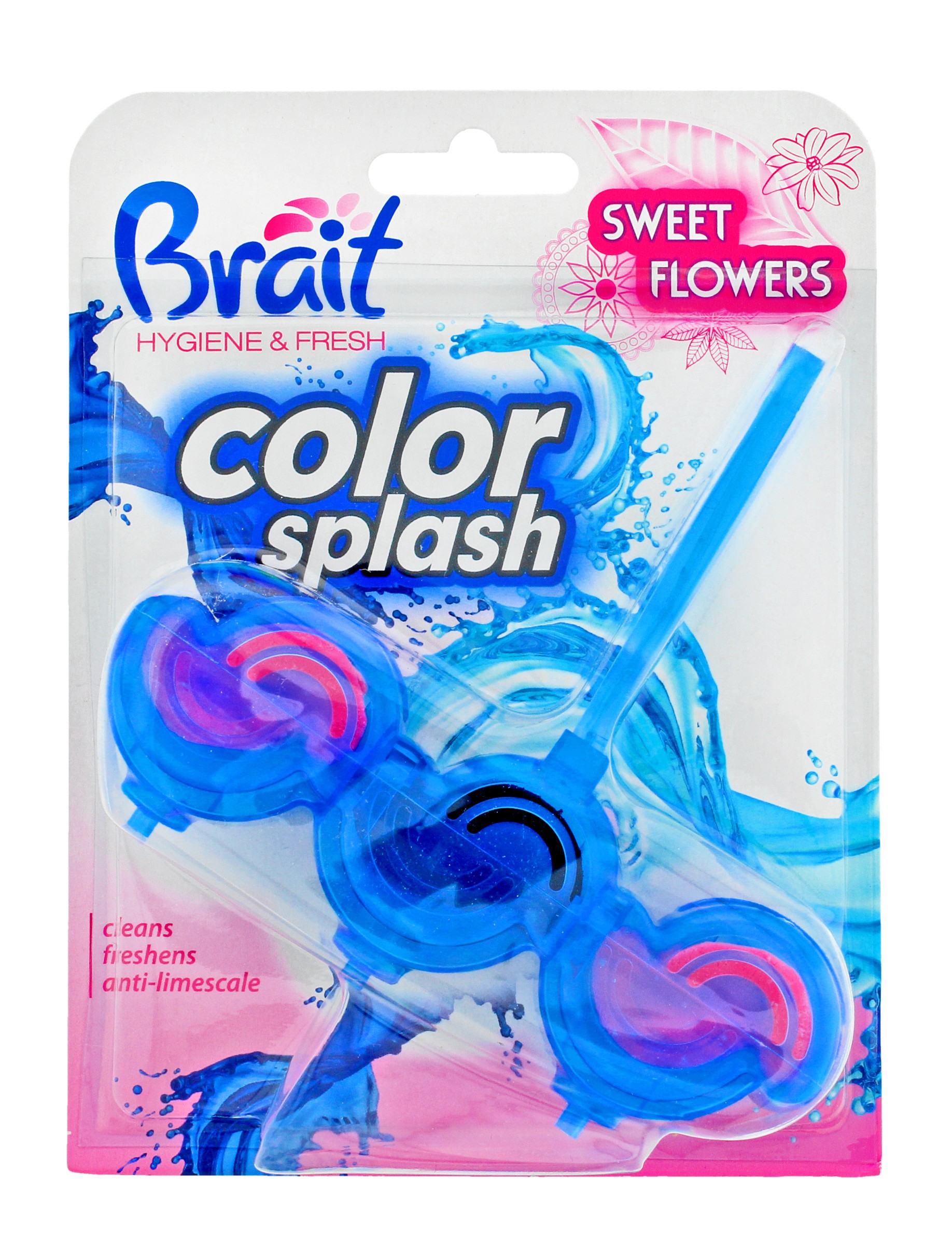 Brait Hygiene & Fresh Kostka toaletowa 2-fazowa Color Splash do WC Sweet Flowers  45g