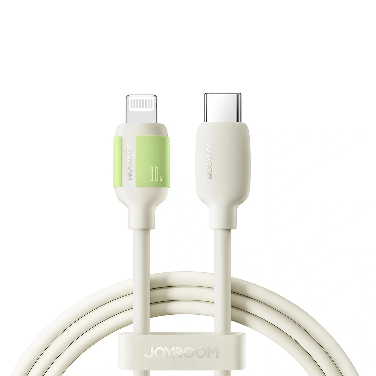 Kabel USB-C / Lightning Joyroom S-A53 30W z fluorescencyjną końcówką 2m beżowy