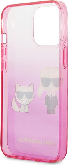 Karl Lagerfeld KLHCP13LTGKCP Apple iPhone 13 Pro hardcase pink Gradient Ikonik Karl & Choupette
