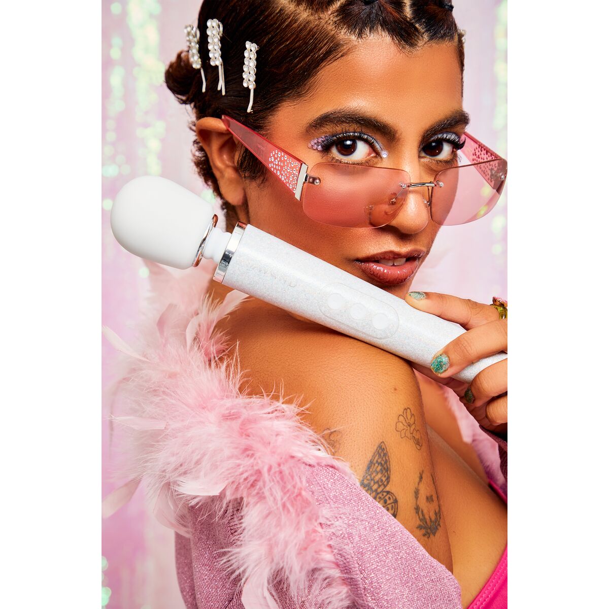 Vibrator Le Wand All That Glimmers Set White Vibrator Le Wand All That Glimmers Set White