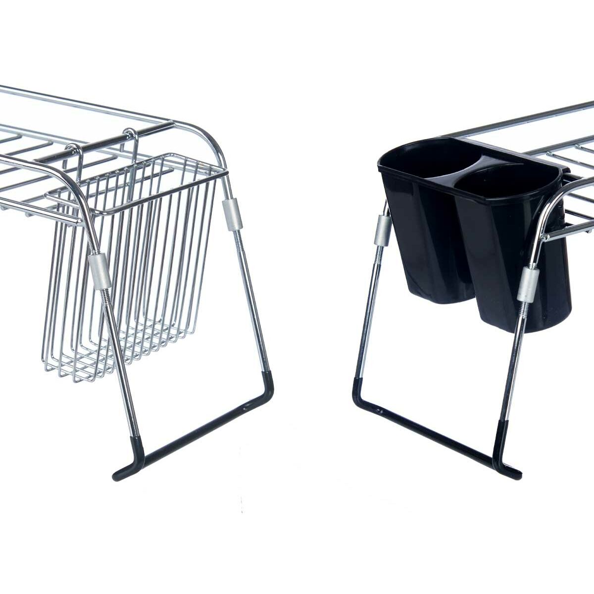 Draining Rack for Kitchen Sink Kinvara W3422A-1 Black Silver Metal polypropylene 44 x 11 x 16 cm (4 Units)