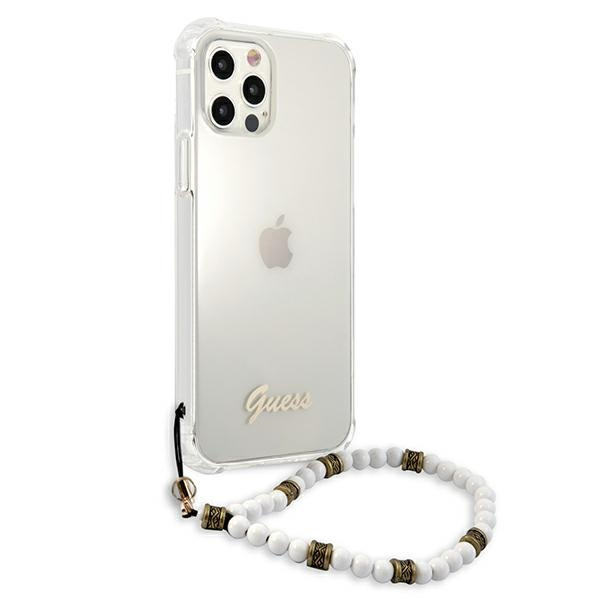 Guess GUHCP12LKPSWH Apple iPhone 12 Pro Max Transparent hardcase White Pearl