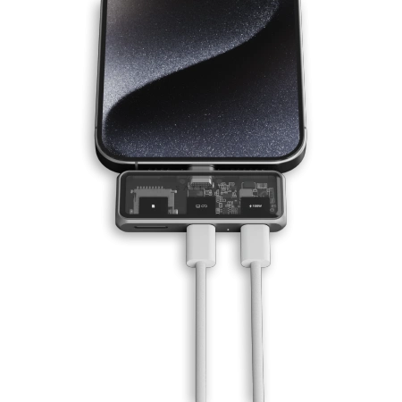 Adapter mobilny Satechi Mobile XR Hub, USB-C / USB-C PD 100W, USB-C DP 1.4 4K@60Hz, czytnik kart microSD szary