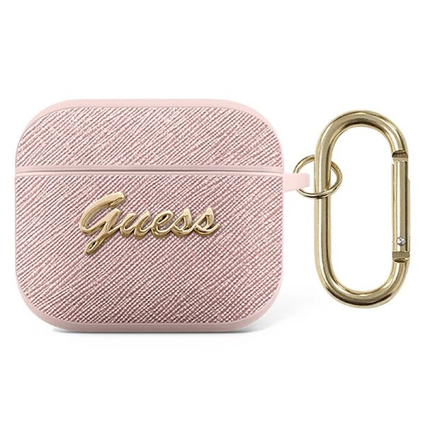 Guess GUA3SASMP Apple AirPods 3 pink Saffiano Script Metal Collection