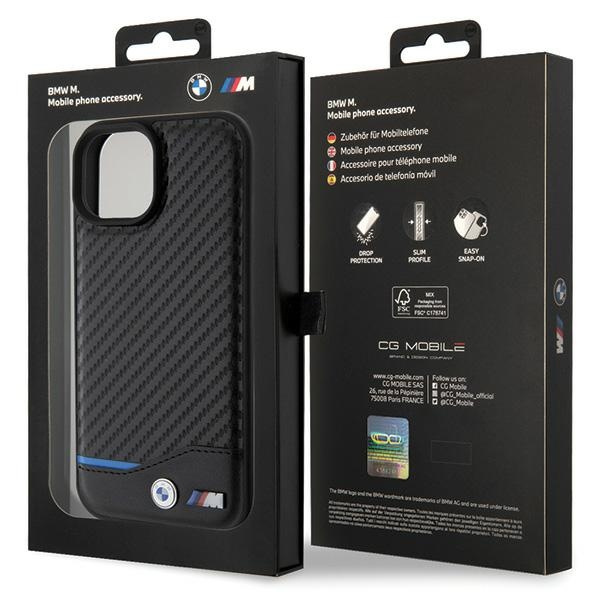 BMW BMHCP15S22NBCK Apple iPhone 15 Leather Carbon black