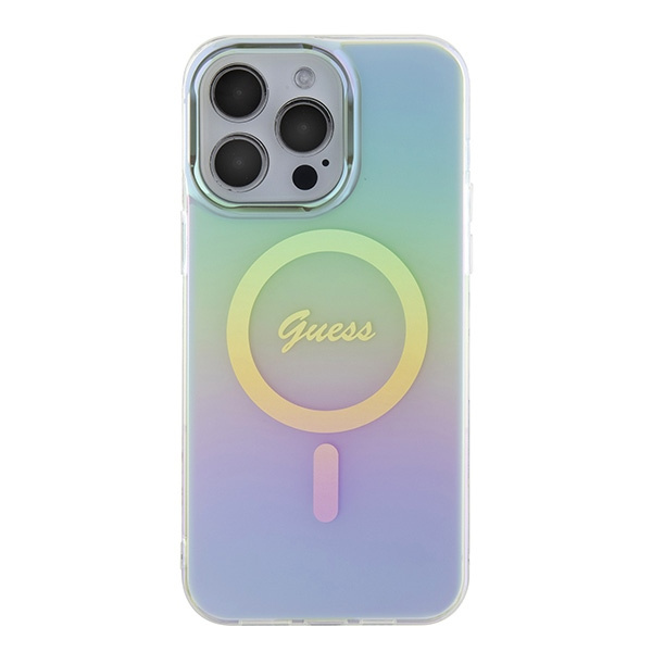Guess GUHMP15XHITSQ Apple iPhone 15 Pro Max hardcase IML Iridescent MagSafe turquoise