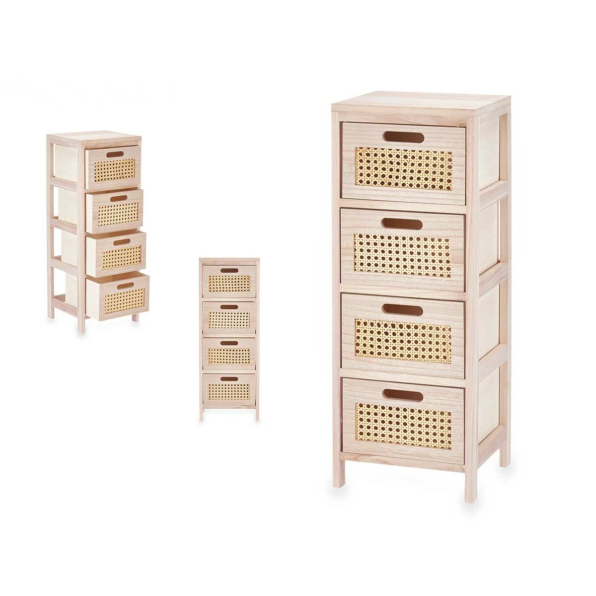 Chest of drawers GiftDecor Rattan Natural 27 x 73 x 25 cm 4 drawers