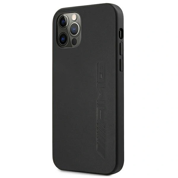 AMG AMHCP12LDOLBK Apple iPhone 12 Pro Max hardcase Leather Hot Stamped black
