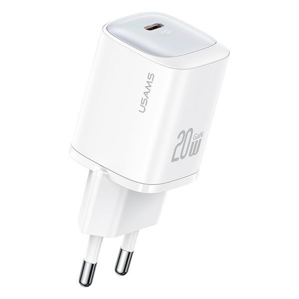 USAMS CC248 wall charger USB-C 20W GaN Fast Charging HC Series white