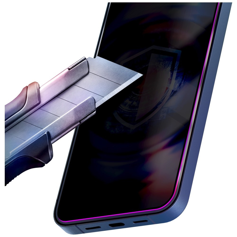 Szkło prywatyzujące 3MK HardGlass Max Privacy z aplikatorem do Apple iPhone 13 / 13 Pro / 14 / 16e / 17e czarny