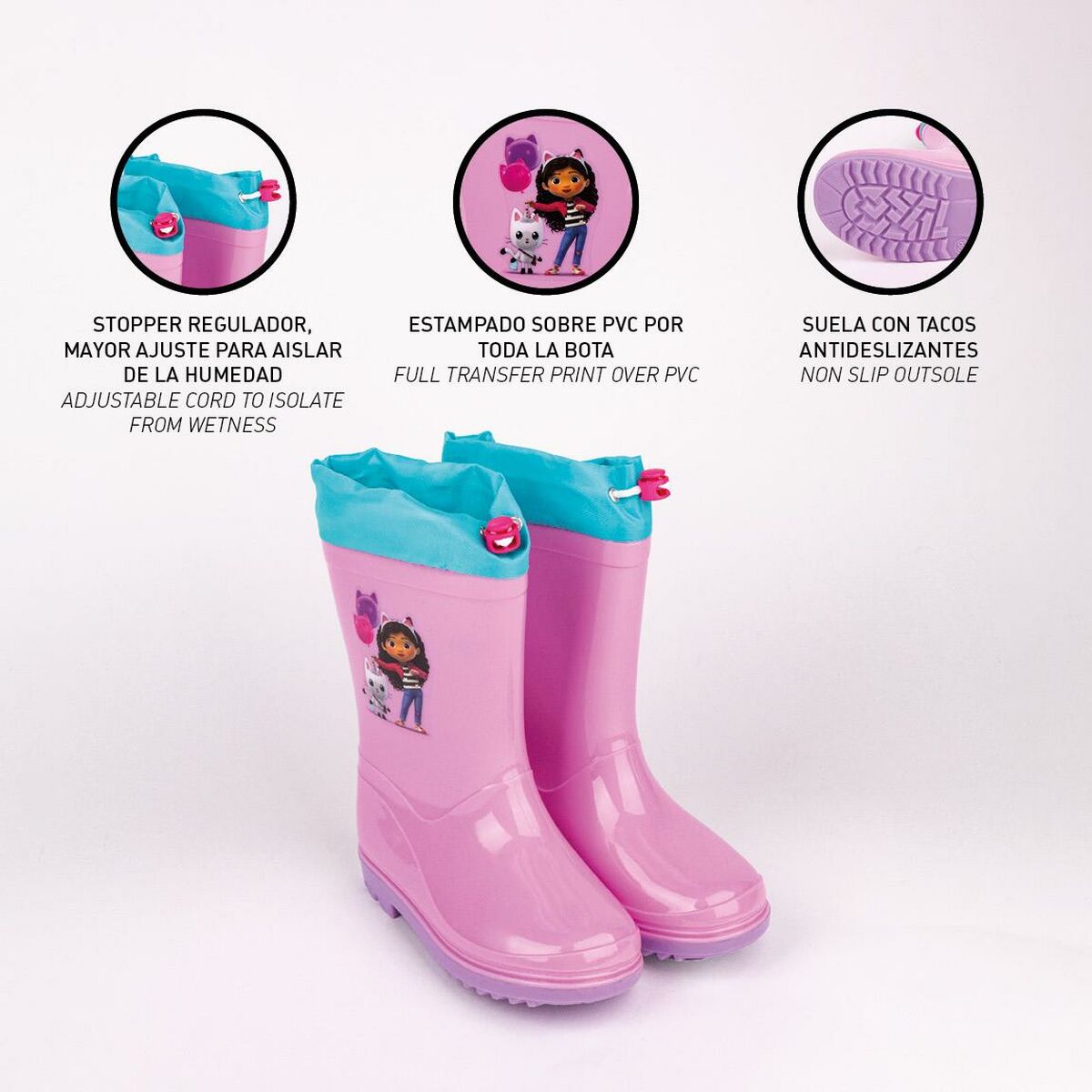 Children's Water Boots Gabby's Dollhouse Pink