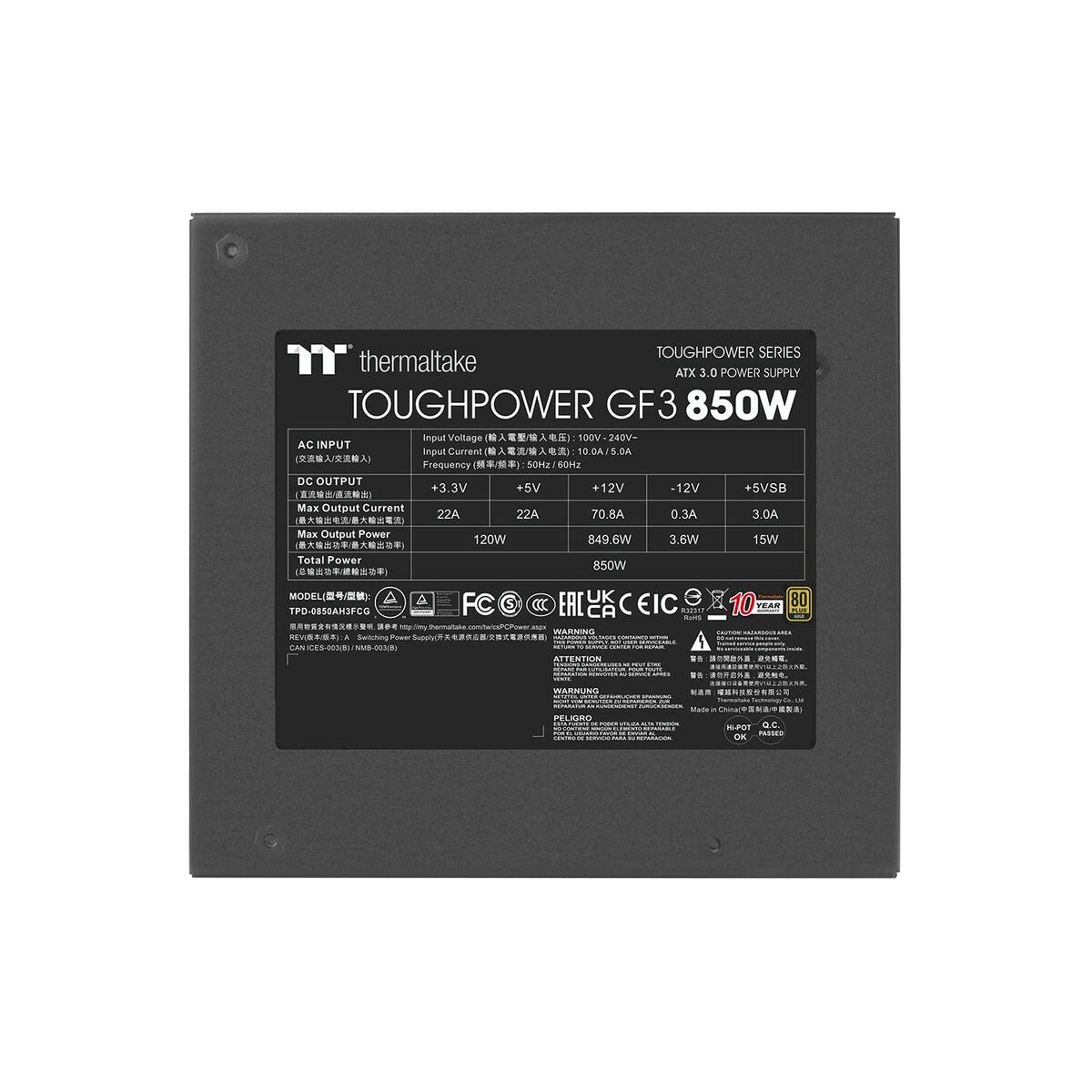 Power supply THERMALTAKE Toughpower GF3 850 W 80 Plus Gold