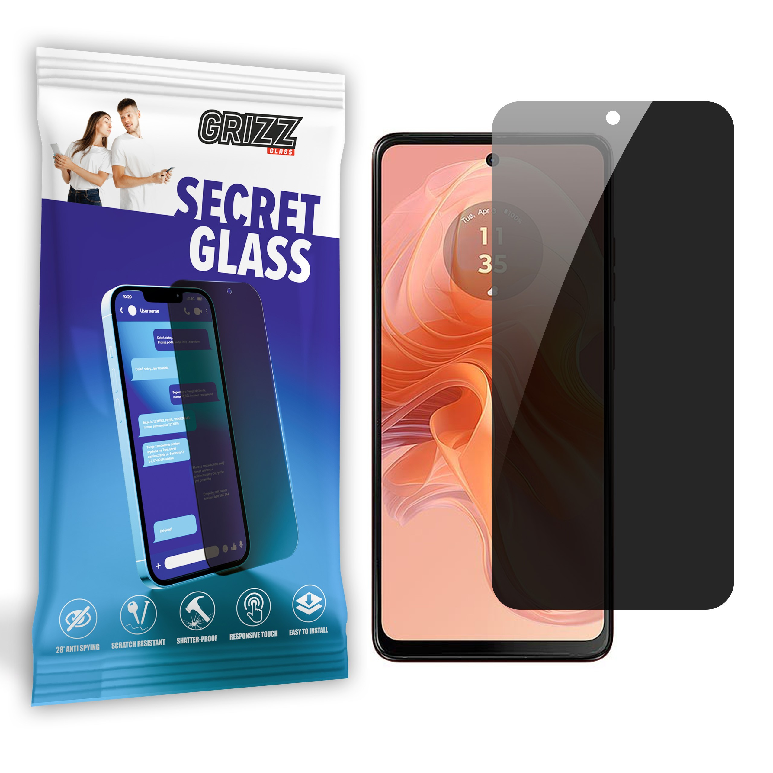 GrizzGlass SecretGlass Motorola Moto G04s