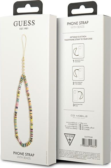 Guess GUSTPEAM Phone Strap multicolor Heishi Beads