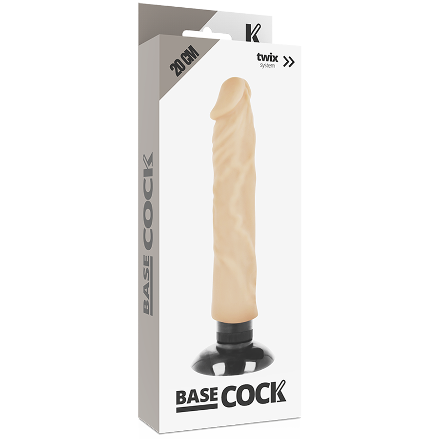BASECOCK - REALISTIC VIBRATOR 2-1 FLESH 20 CM