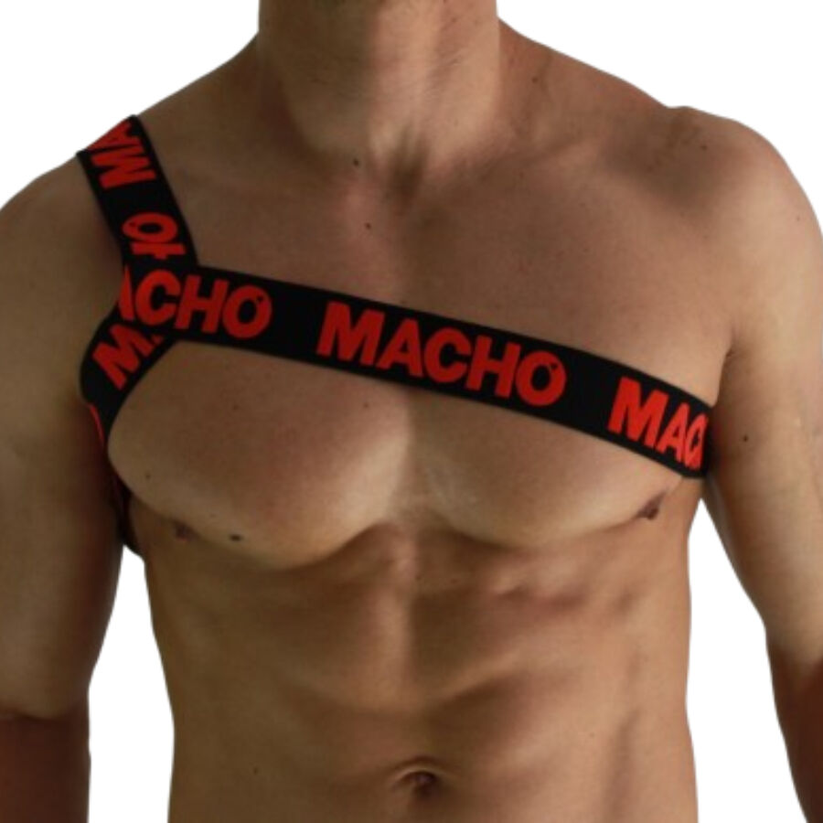 MACHO - ROMAN HARNESS RED S/M