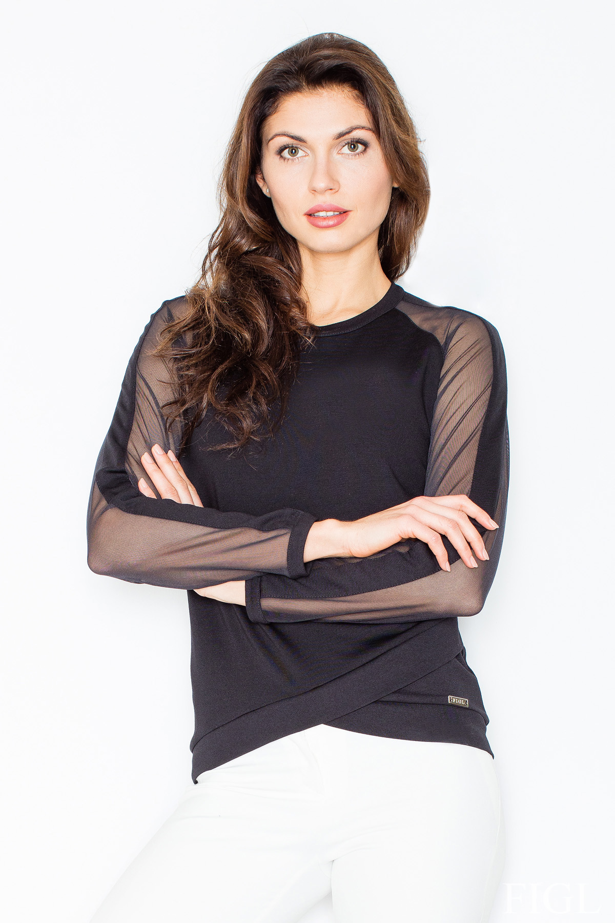  Blouse model 57424 Figl  black