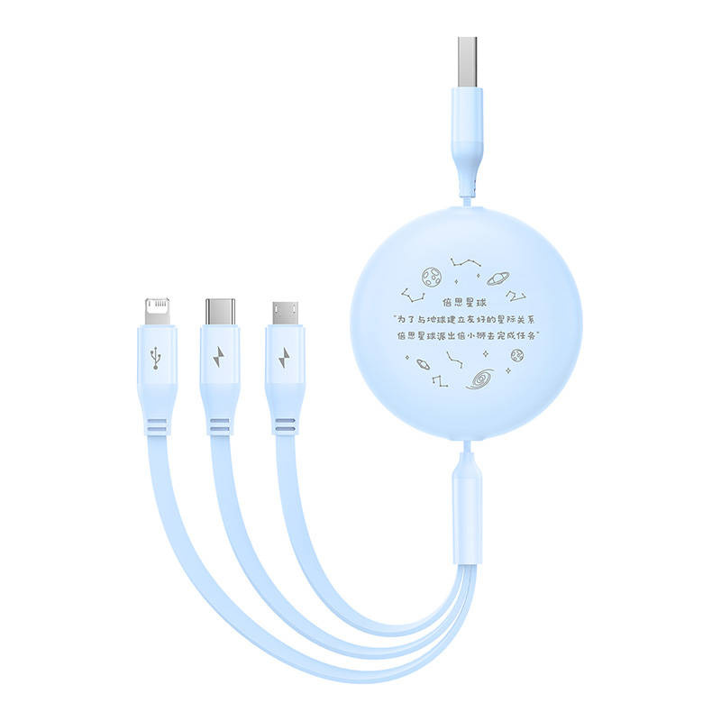 Baseus cable 3-in-1 USB-A / USB-C, microUSB, Lightning, 3.5A, 1.1m (blue)