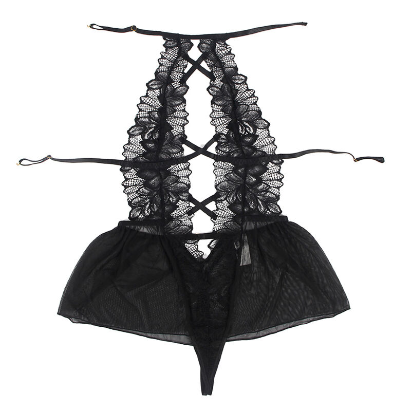 SUBBLIME - TEDDY HALTER NECK BARE BACK LACE BLACK S/M SUBBLIME - TEDDY HALTER NECK BARE BACK LACE BLACK S/M