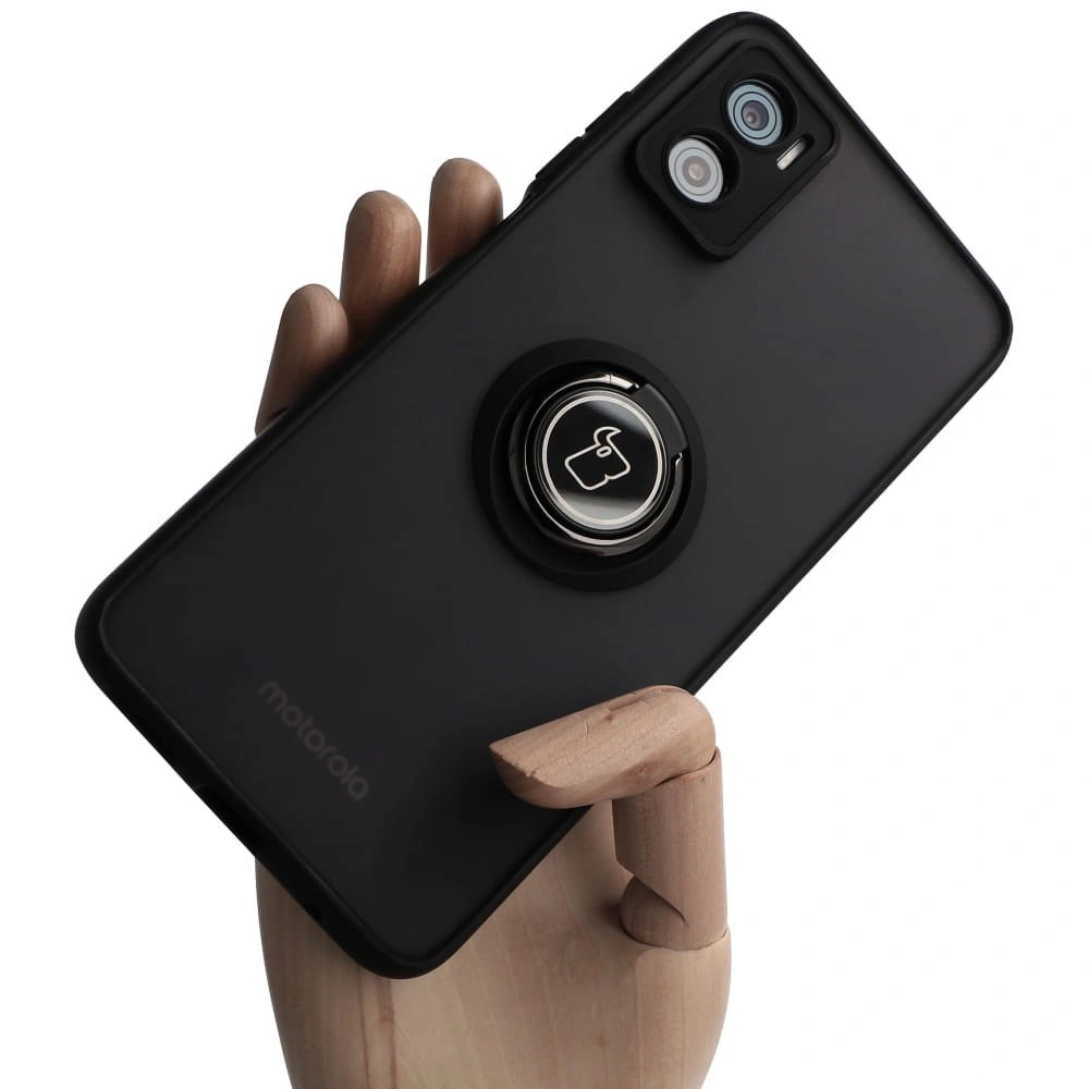 Bizon Case Hybrid Ring Motorola Moto E22 / E22i smoky with a black frame