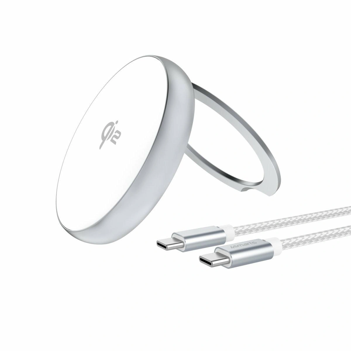 4smarts Kickstand wireless charger 15W silver