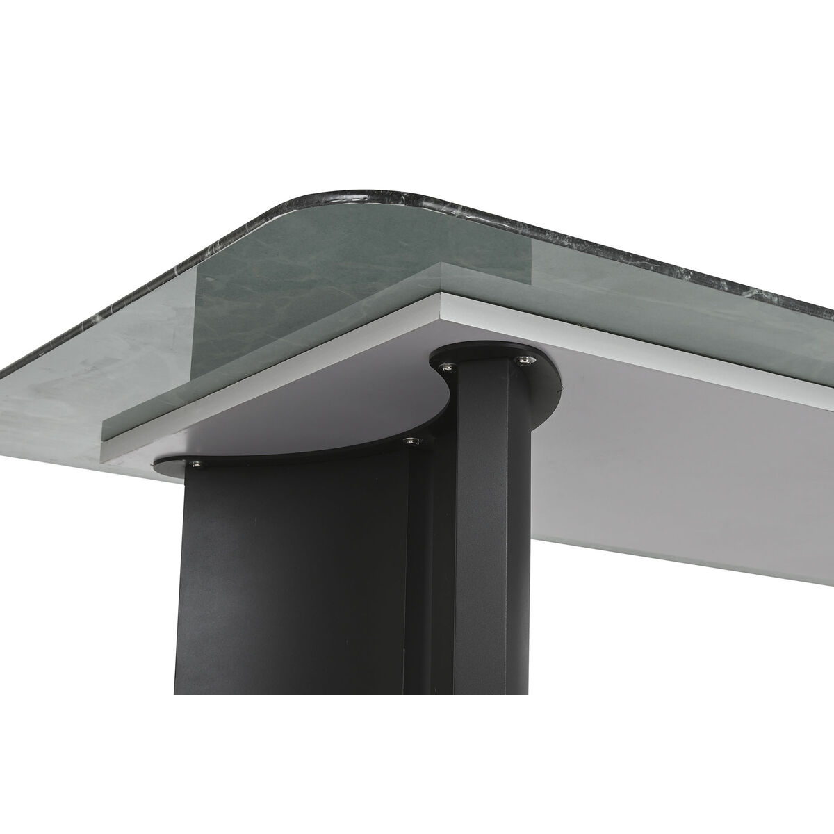 Dining Table Home ESPRIT Black Green Metal Tempered Glass 200 x 100 x 76 cm