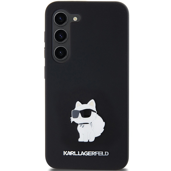 Karl Lagerfeld KLHCS23SSMHCNPK Samsung Galaxy S23 hardcase Silicone Choupette Metal Pin black