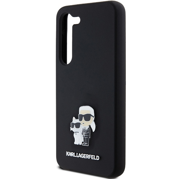 Karl Lagerfeld KLHCS23SSMHKCNPK Samsung Galaxy S23 hardcase Silicone Karl&Choupette Metal Pin black