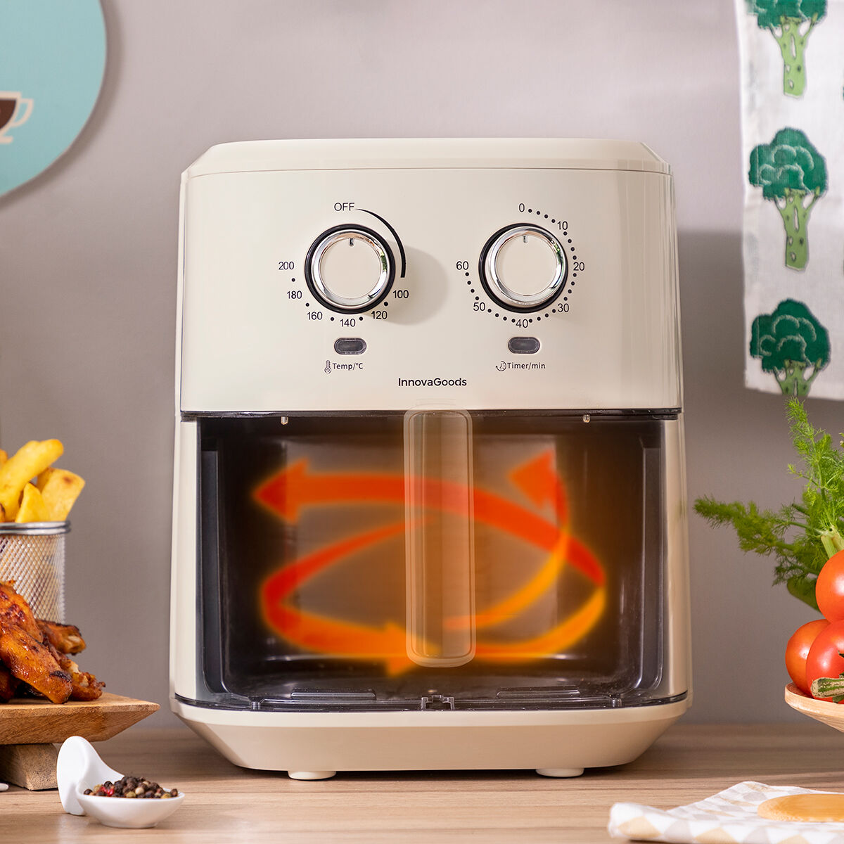 No-Oil Fryer InnovaGoods Vynner Pro 6500 Stainless steel Cream 1700 W 6,5 L No-Oil Fryer InnovaGoods Vynner Pro 6500 Stainless steel Cream 1700 W 6,5 L