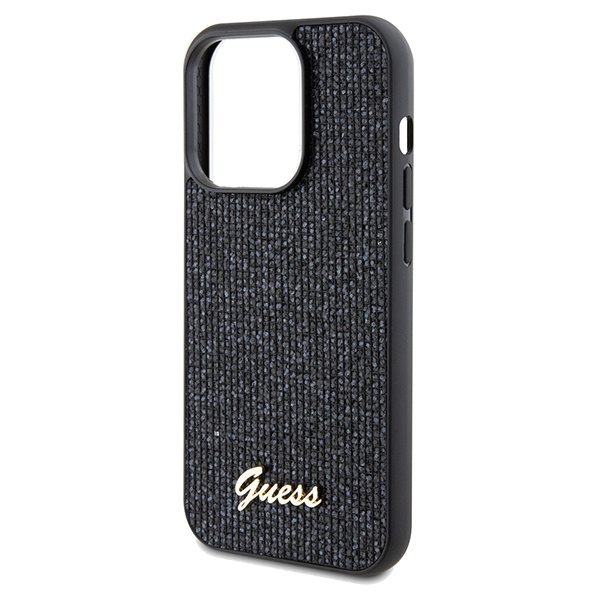 Guess GUHCP14LPMSDGSK Apple iPhone 14 Pro hardcase Disco Metal Script black