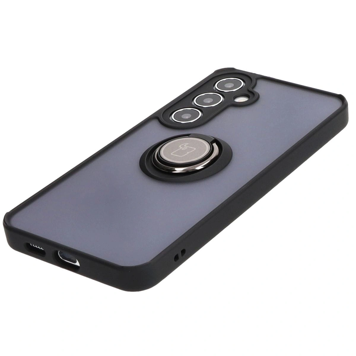 Bizon Case Hybrid Ring Samsung Galaxy S24 Plus smoky with a black frame