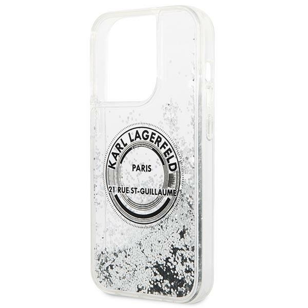 Karl Lagerfeld KLHCP14LLCRSGRS Apple iPhone 14 Pro silver hardcase Liquid Glitter RSG