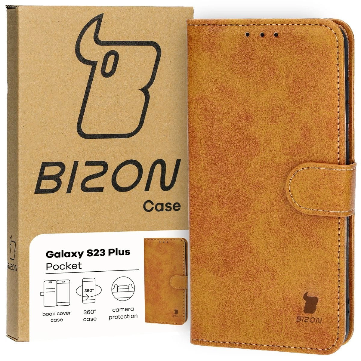 Bizon Case Pocket Samsung Galaxy S23 Plus brown