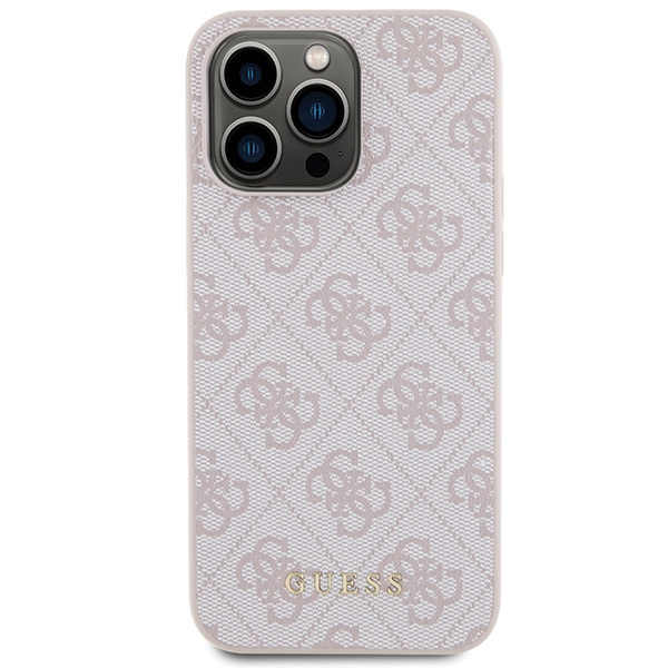 Guess GUHCP15XG4GFPI Apple iPhone 15 Pro Max hard case 4G Metal Gold Logo pink